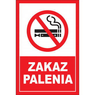 Tabliczka Zakaz palenia, pionowa z piktogramem