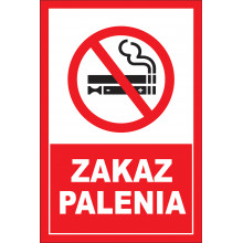 Tabliczka Zakaz palenia, pionowa z piktogramem